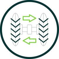 Wheel Alignment Line Circle Icon Design vector