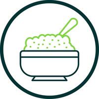 Curry Rice Line Circle Icon Design vector