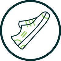 Shoe Line Circle Icon Design vector