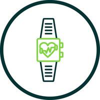 Fitness Watch Line Circle Icon Design vector