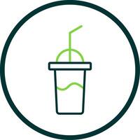 Milkshake Line Circle Icon Design vector