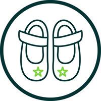 Baby Shoe Line Circle Icon Design vector