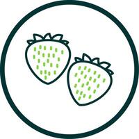 Strawberries Line Circle Icon Design vector