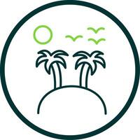 isla línea circulo icono diseño vector