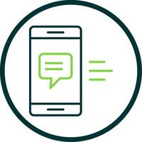 Mobile App Line Circle Icon Design vector