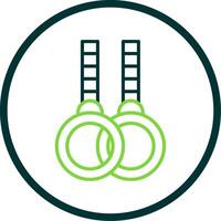 Gymnastic Rings Line Circle Icon Design vector