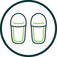 Slippers Line Circle Icon Design vector