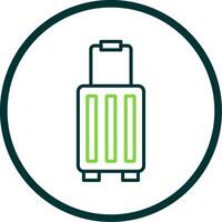 Suitcase Line Circle Icon Design vector