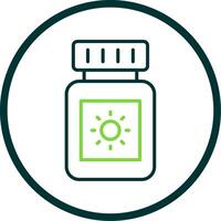 Sun Block Line Circle Icon Design vector