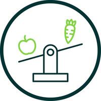 Balanced Diet Line Circle Icon Design vector