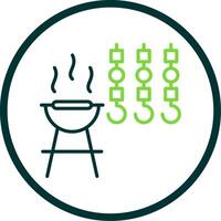 Bbq Line Circle Icon Design vector