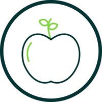 manzana línea circulo icono diseño vector