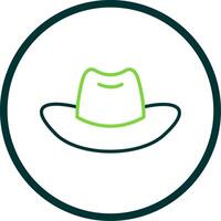 vaquero sombrero línea circulo icono diseño vector