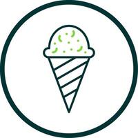 Icecream Line Circle Icon Design vector