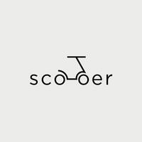 Scooter text logo design vector