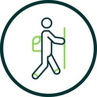 Hiker Line Circle Icon Design vector