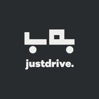 Just drive text minimal design vector