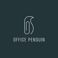 penguin text logo design vector