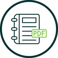 pdf línea circulo icono diseño vector