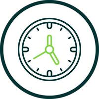 reloj línea circulo icono diseño vector