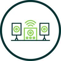 Audio System Line Circle Icon Design vector