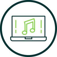 Music Line Circle Icon Design vector