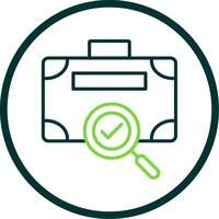 Suitcase Line Circle Icon Design vector