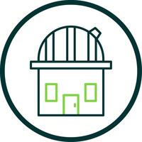 Observatory Line Circle Icon Design vector