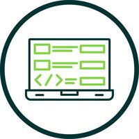 Coding Line Circle Icon Design vector
