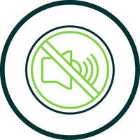 No Sound Line Circle Icon Design vector