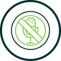 No Microphone Line Circle Icon Design vector