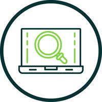 Laptop Line Circle Icon Design vector