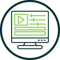 Film Editing Line Circle Icon Design vector