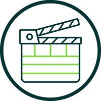 Clapperboard Line Circle Icon Design vector