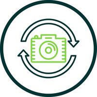 Switch Camera Line Circle Icon Design vector