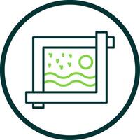 Crop Tool Line Circle Icon Design vector