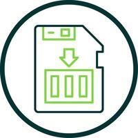 Sim Card Line Circle Icon Design vector
