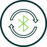 Bluetooth Line Circle Icon Design vector