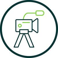 Camera Line Circle Icon Design vector