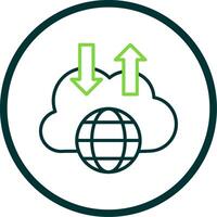 Cloud Line Circle Icon Design vector