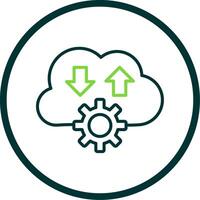 Cloud Line Circle Icon Design vector