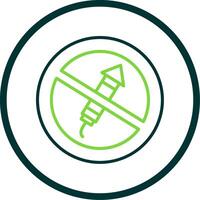 No Firework Line Circle Icon Design vector