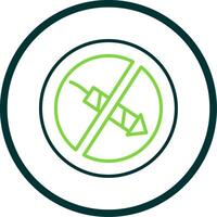 No Firework Line Circle Icon Design vector