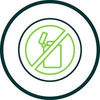 No Lighter Line Circle Icon Design vector