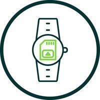 Sim Card Line Circle Icon Design vector