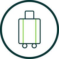 Luggage Line Circle Icon Design vector