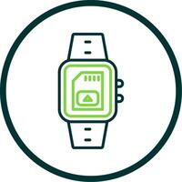 Sim Card Line Circle Icon Design vector