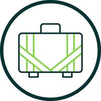 Suitcase Line Circle Icon Design vector