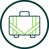 Suitcase Line Circle Icon Design vector