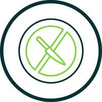 No Knife Line Circle Icon Design vector